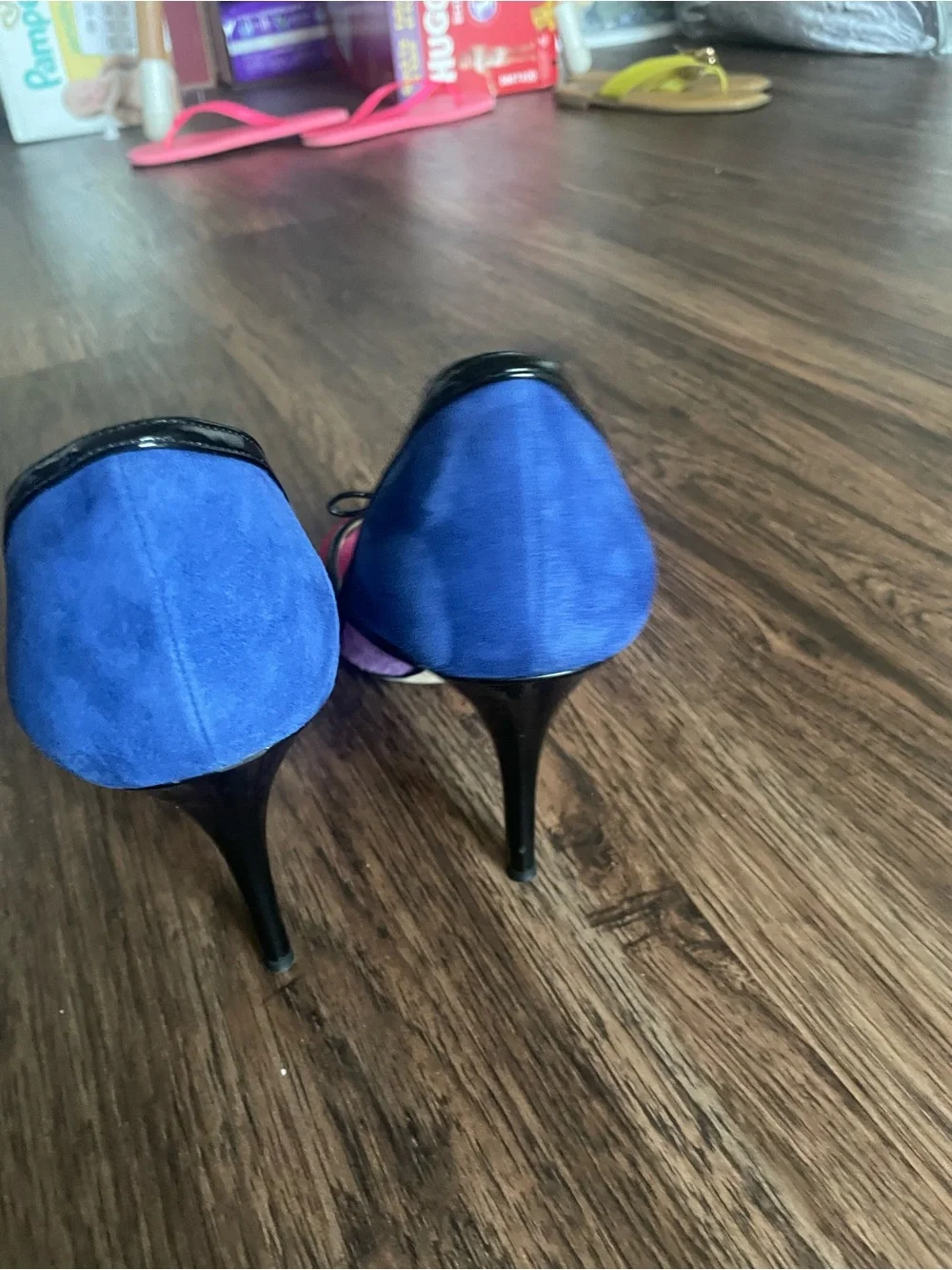 Kate Spade New York Suede Colorblock peep Toe Bow 8.5